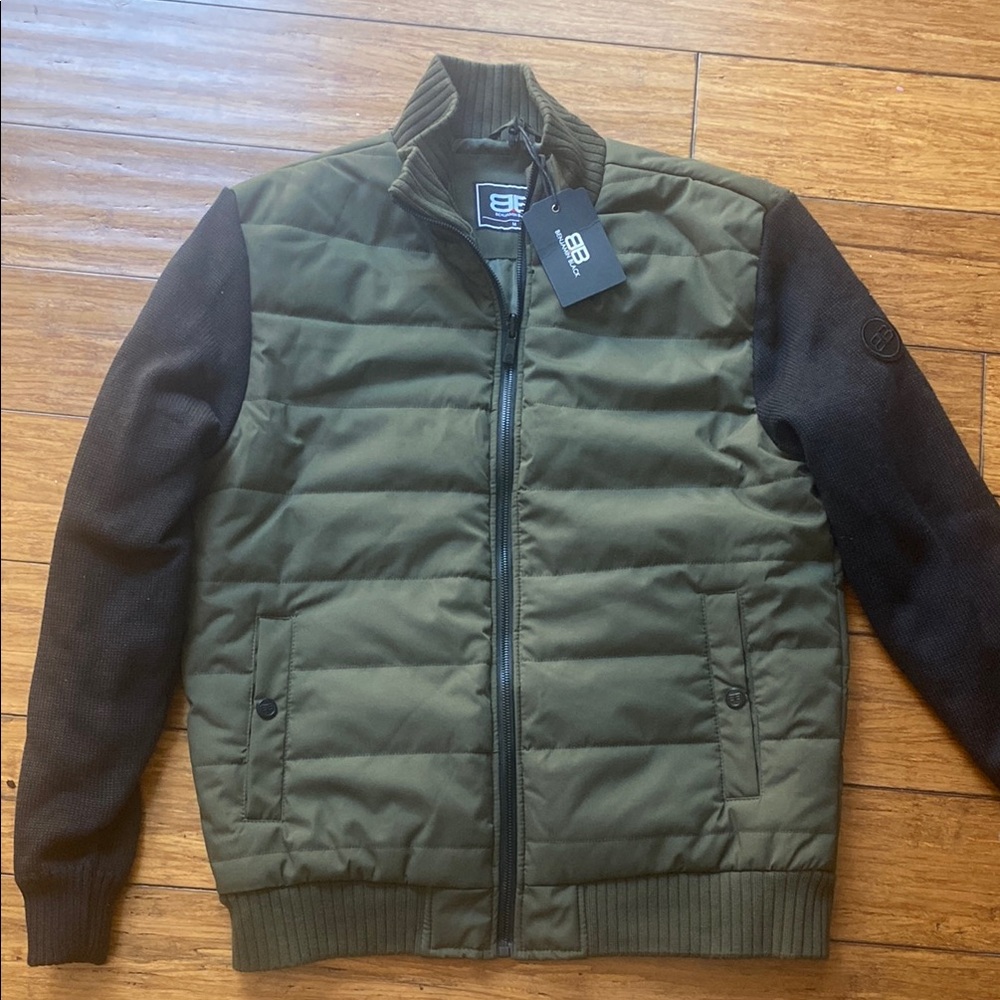 Olive and Black Quilted Jacket
